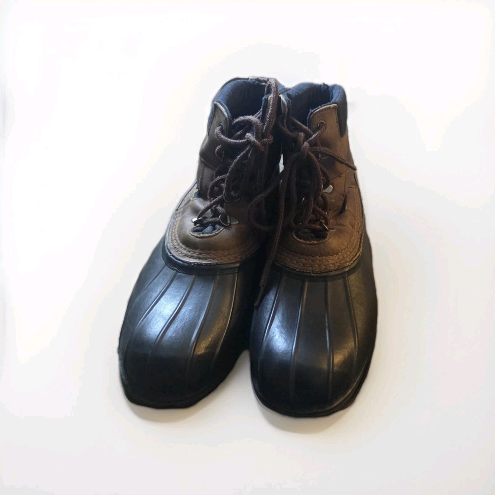 L.L. Bean Men's Bean Boots Size 12M Brown Leather Rubber Duck Boots Made in...‎